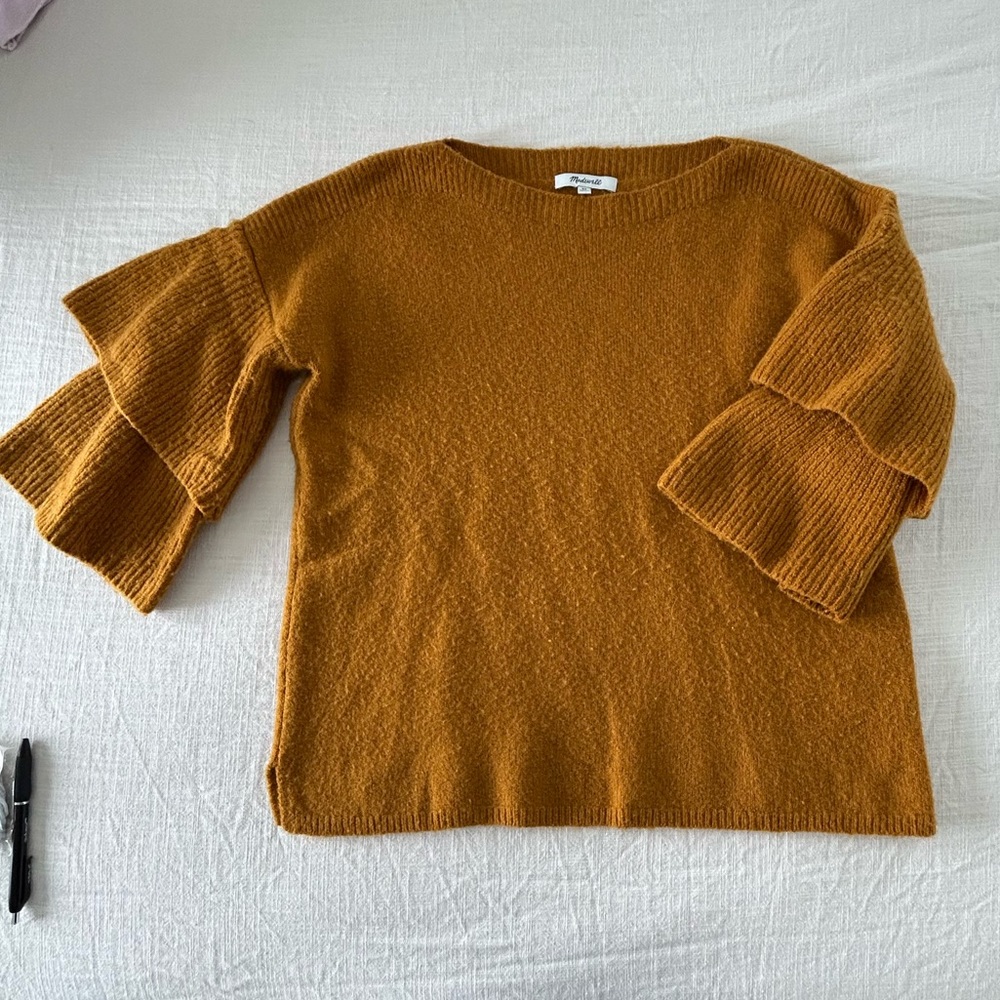 Madewell Ruffle Sleeve Sweater